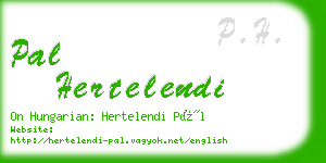 pal hertelendi business card